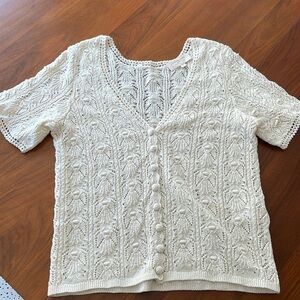 Sezane crochet sweater top